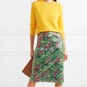 Paul & Joe Ijava Sequin Floral Pencil Skirt in Green size 36 (26”waist) 💚